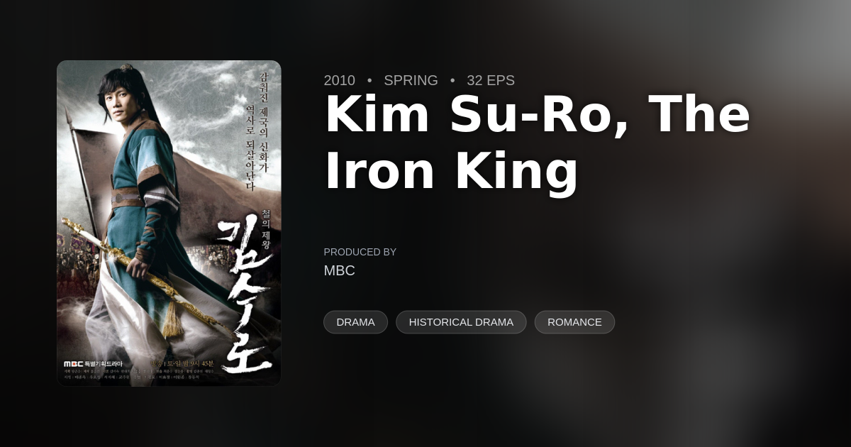 Kim Su-Ro, The Iron King - DramaList