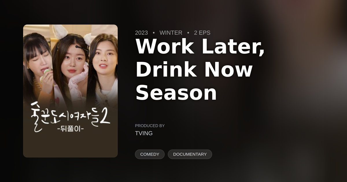 Work Later, Drink Now Season 2 After-Party - DramaList