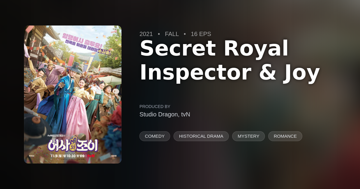 Secret Royal Inspector & Joy - DramaList